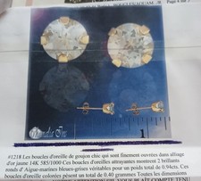 Boucles d oreilles or 14k et