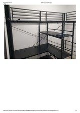 Lit Mezzanine En Métal Enfant Avec Bureau 2 Étagères 1 Echelle