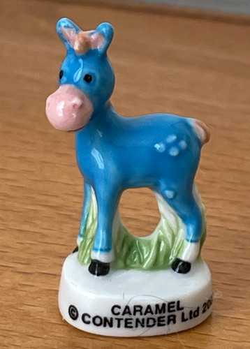 Fève caramel poney bleu - fève,