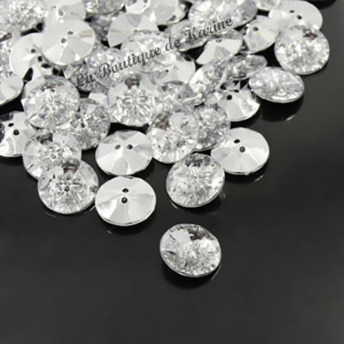 Boutons fantaisies strass - 10,