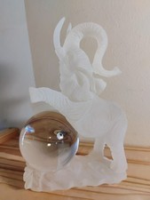 Dancing Elephant With Rotating Crystal Ball Figurine Art Deco 9” H