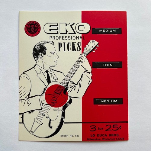 Eko guitar pick card cards - eko, /