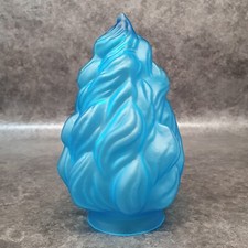 Ancienne tulipe / abat jour torchère bleu verre pour lampe ref AP196