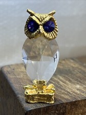 STATUETTE owl owl glass and gold metal ref No.1