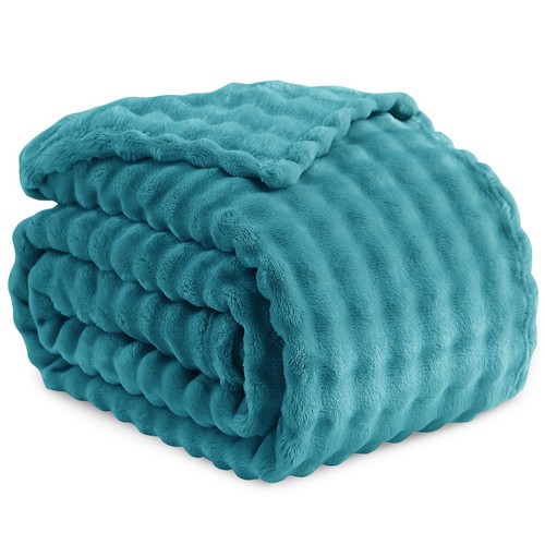 Plaid polaire canape - plaid, bleu