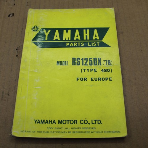 Parts list yamaha 125 - rs, dx