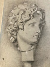 tres beau dessin fusain XIXe