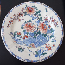 ASSIETTE À DESSERT FAÏENCE GIEN DÉCOR AU COQ 19ème