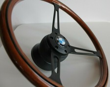 Volant compatible avec BMW bois noir vintage E24 E28 E30 E32 E34 bois 86-92