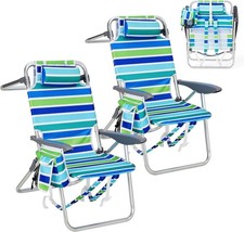 Lot de 2 chaises de plage à
