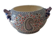 GRAND CACHE POT ANCIEN FAIENCE