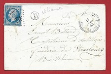 1863 LETTER 20 c NAPOLEON III VILLEDIEU DE L'INDRE pearl stamp BOX