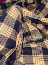 Tissu moderne voile de coton sari écossais   larg 115 cm x H 295 cm  C958