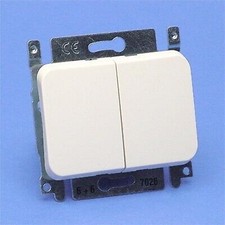 Niko 12-626 Dual Switch Complete 10A 250V AC, PR20 Cream