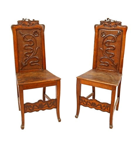 Paire chaises anciennes - paire, de