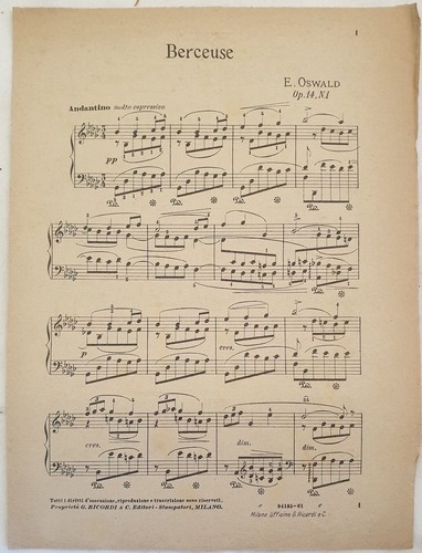 Partition piano berceuse - piano, op