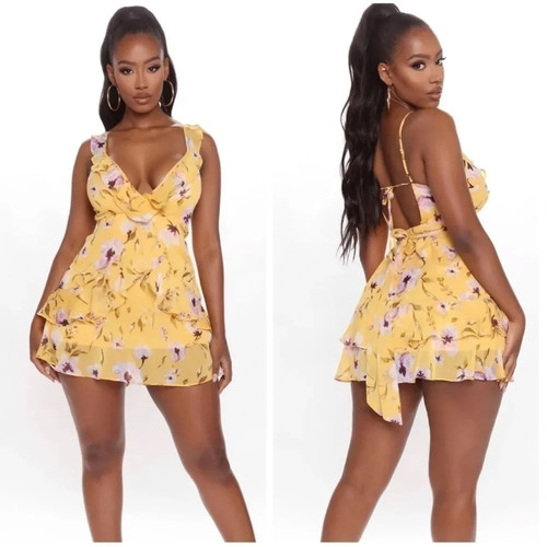 Fashion nova yellow floral - fashion,