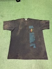 Vintage 90s Balzout Bob Marley War Shirt Size XL Black Faded Embroidered MARKED