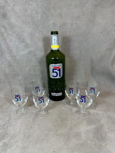 Lot verres à - 6, pastis
