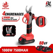 Sécateur Électrique Sans Fil 2 Batteries Cisaille Outil de Jardin Coupe Branche