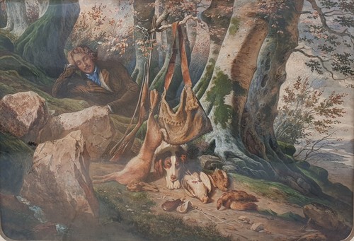Aquarelle ecole française 19e - aquarelle,