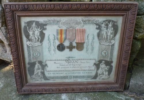 Cadre bois souvenir guerre - en,
