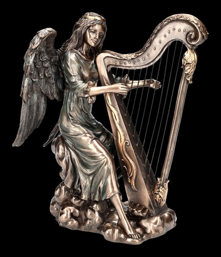 Ange figurine joue harpe - ange,