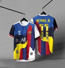 Neymar Barça PSG Real Brazil Football Jersey Multi Club T-Shirt Adult/Children