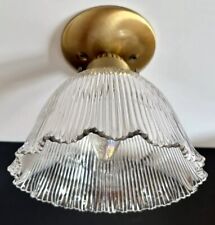 Antique 1900’s Scalloped Prismatic Holophane Extensive E-9 Bell Lighting Fixture