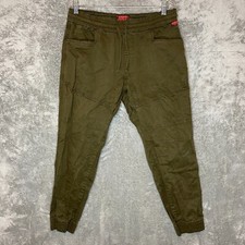 Superdry Mens Pull On Jogger Green Slim Mid Rise Utility Outdoor Fade Y2K 33x28*