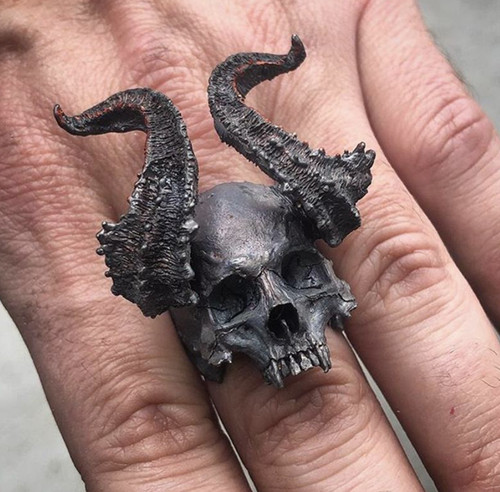 Bague noire tête - noire, mort