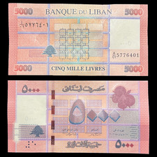 Lebanon 5000 Livres UNC Banknote Currency World Money Paper Cash