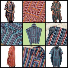 Long Poncho Cape à Capuche Gheri Coton Froid Plongeant Robe Chaud Tissé Hommes