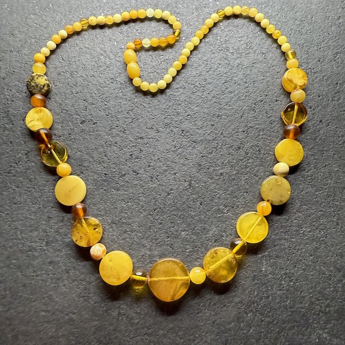 Collier vintage ambre caramel