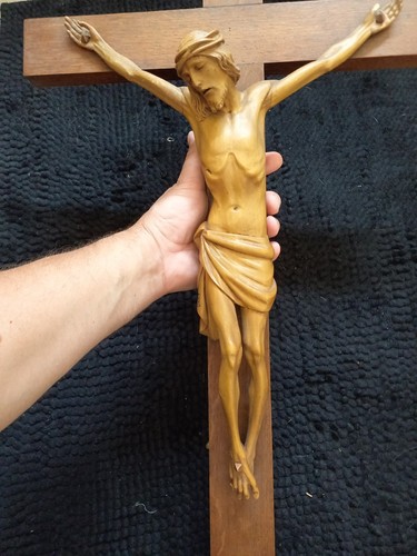 Crucifix mural ancien - crucifix, jésus