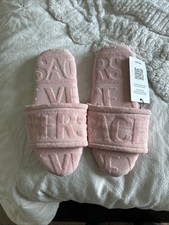 New With Tag Pink Versace Allover Terry Slippers Size Large 10