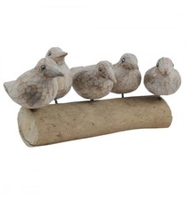Oiseaux en Bois sur Branche de