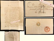 ● Letter 1856 Victor BODART Hospice Harscamp NAMUR Véreux postmark Dinant