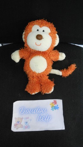 Doudou peluche singe marron - singe,