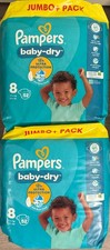Pampers taille 8 bébé jumbo dry + paquet de 104 (2 paquets de 52)