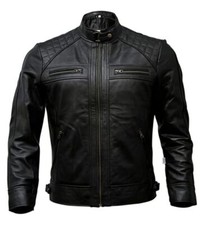 Veste En Cuir Noir Pour Homme