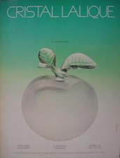 1978 Cristal Lalique  La Grand Pomme Crystal Decorations VTG Ad 12977
