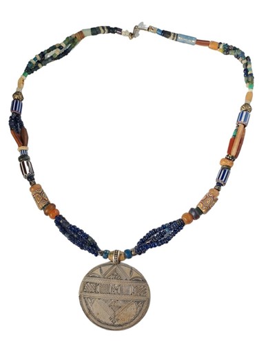 Ancien collier ethnique perles - collier,