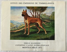 Office Des Èmissions De Timbres-Poste Dogue Allemand Canine Monte-Carlo 1972