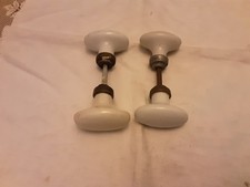 4 ANTIQUE WHITE PORCELAIN DOOR HANDLES