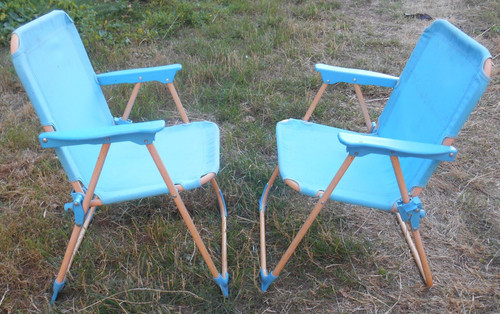 Lot chaise camping - chaise, bleue