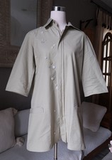 Yohji yamamoto mutiple button jacket zip corset technique military creme beige