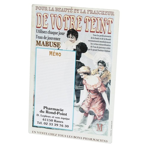 Plaque mémo tôle - en,