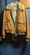 Vtg 70s Schott NYC A-2 Leather Flight Jacket  Bomber Pilot I-S-674-M-S Fur
