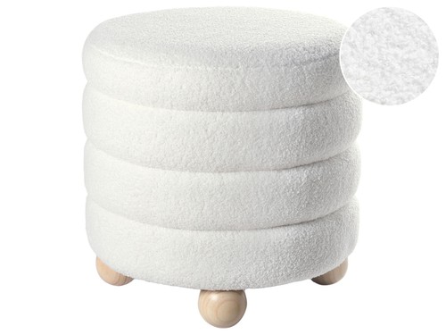 Pouf bouclé pieds - en,